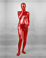 Red Shiny Metallic Zenshin Tights Suit